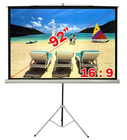 92 TRIPOD COMPACT PROJECTOR SCREEN 169 Matte White  