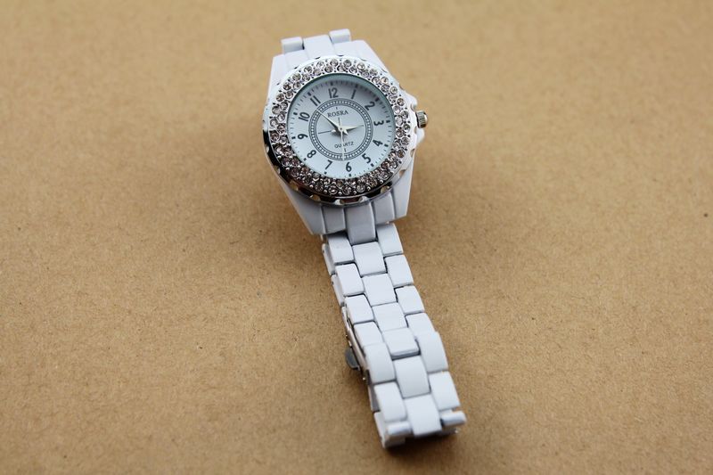 Luxury Charming Ceramic Crystal Gemstone Lady Women Fashion Wrist 