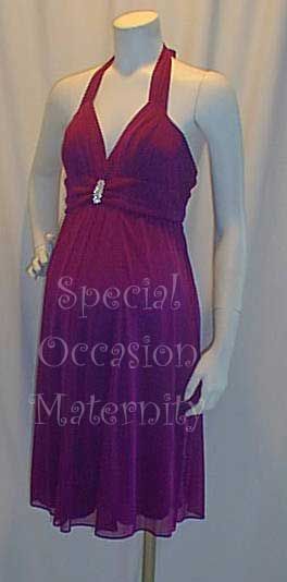  wine halter cocktail pleats maternity dress size large colors white 