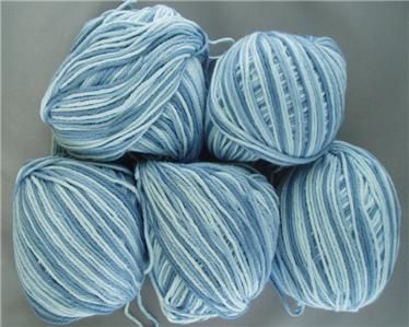 Sugarn Cream Cotton Mill End Yarn Color  FADED DENIM OMBRE One Pound 